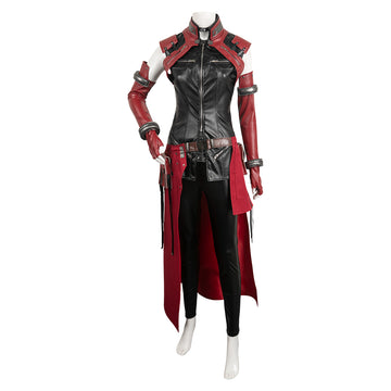 Game Final Fantasy VII Remake Aerith Gainsborough Women Red Suit Cosplay Costume Outfits Halloween Carnival Suit